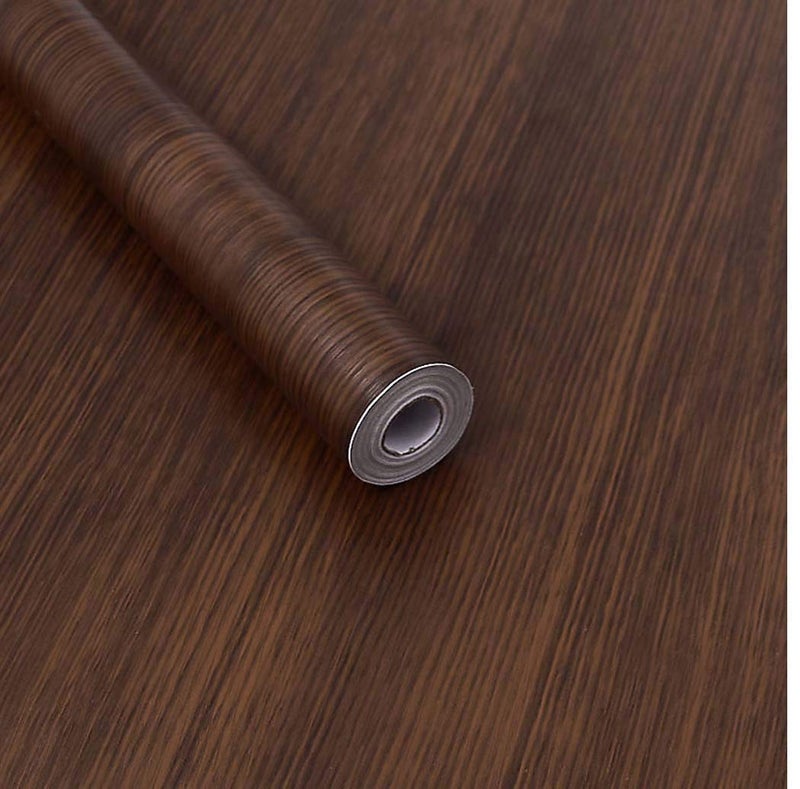 Waddllcor Dark Wood Grain Contact Paper Decorative Walnut Wood Look Self Adhesive Shelf Liner Kitchen Cabinets Shelves Door Sticker 17.7 Inch by 78 Inch - Image 1